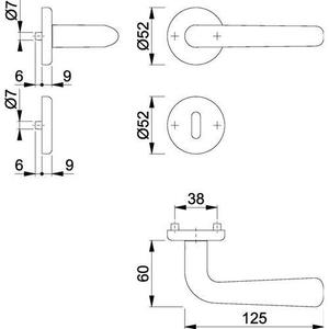 Helsingborg Stainless Steel Rosette Set F69 Round OB DIN for Home Decor-Left/Right <b>D</b>/<b>D</b> HOPPE <b>Model</b> E1730Z/17KV/17KVS - Product Image 1