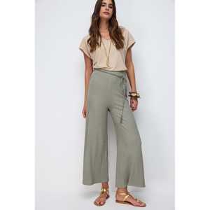 Pantalones de Punto de Corte Informal y Relajado con Elegante Detalle de Lazo - Product Image 1