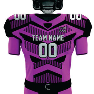 Uniforme personalizado de fútbol Americano negro y morado para hombre, aparejos transpirables, sarga, entrenamiento duradero, ropa deportiva, nombre del jugador incluye - Product Image 2