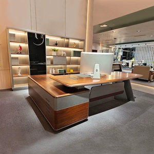 URBAN Executive Manager Desk Locker MDF Material Home Office CEO Boss Style <b>Storage</b> <b>Computer</b> Table Workstation Furniture TOP SAL - Product Image 3