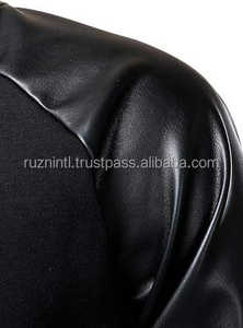 Veste universitaire haut de gamme pour hommes et femmes, mélange de laine, manches en simili cuir, poignets côtelés, style classique, streetwear - Product Image 2