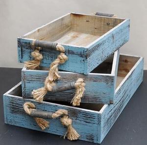 Plateau de service multifonctionnel en bois avec base profonde et poignées solides adapté au service de petit-déjeuner de livraison de nourriture - Product Image 6