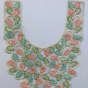 Premium Embroidered Neck <b>Patches</b> for Garment Decoration Customizable Neckline <b>Appliques</b> for Ethnic and Western Wear made 100% - Product Image 1