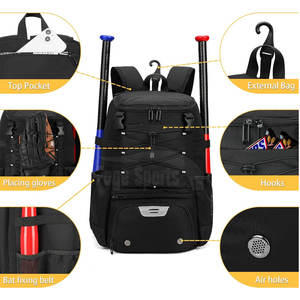 Bolsa de béisbol de uso al aire libre de gran capacidad personalizada de alta calidad bolsa de béisbol impermeable hecha en Pakistán - Product Image 5