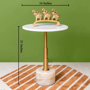 New Eco-Friendly Easy to Clean <b>Round</b> Shape & Modern Design Stainless Steel <b>Side</b> & Center <b>Table</b> for Living Room Bedroom Hotel - Product Image 2