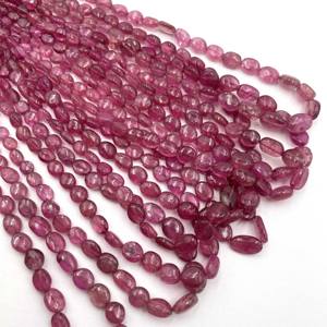Cuentas lisas ovaladas de piedras preciosas de turmalina Rosa Natural, 12 pulgadas, 4-6 3*8 MM, 30 CT, cuentas pulidas para hacer joyas para regalo - Product Image 2