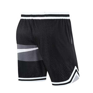 Pantalones cortos de baloncesto de malla de Color negro para caballeros, cómodos pantalones cortos de malla de sublimación de talla grande antibacterianos de secado rápido - Product Image 2