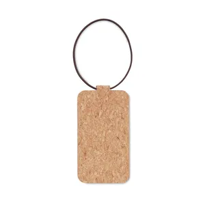 Étiquette de bagage ovale en liège durable, porte-badge et accessoire écologiques - Product Image 4