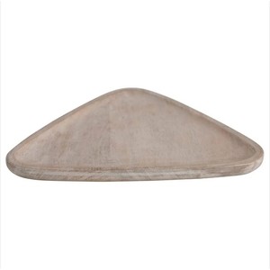 Plateau de service en bois de forme triangulaire Assiette alimentaire Plateaux décoratifs en bois Plat à salade Bois de mangue Assiette à dîner irrégulière - Product Image 2