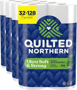 Papier toilette matelassé ultra doux et résistant, 32 méga rouleaux = 128 rouleaux standard, 5 fois plus résistant*, papier toilette doux de qualité supérieure - Product Image 4