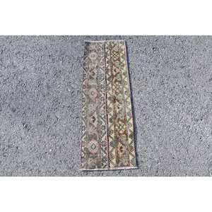 พรม1.3x3.6ft เทอร์ควอยส์สีน้ำตาลเบจแบบคลาสสิกพรมปูพื้นขนาดใหญ่ดีไซน์งานเย็บปะทำจากขนสัตว์พรมยางปูพื้นทรงสี่เหลี่ยมผืนผ้าสำหรับห้องโถงทางเข้า - Product Image 1