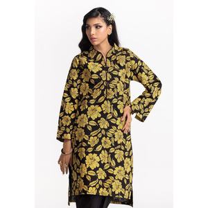 Chemisier décontracté en coton noir pour femme, imprimé en blocs, avec boutons décoratifs, idéal pour l'été - Product Image 5