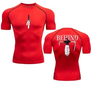 Top qualité manches courtes personnalisé Jogging porter 3D imprimé Gym chemise d'entraînement léger séchage rapide hommes été éruption garde - Product Image 3