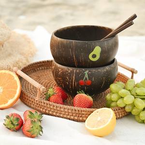 Cuenco de coco pintado a mano, mini cuencos pequeños biodegradables con carcasa de coco - Product Image 3