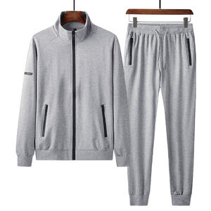 Ensemble deux pièces sur mesure de qualité supérieure pour hommes, survêtement de sport pour la salle de sport et l'entraînement, sportif, printemps, 100% coton, respirant, polaire - Product Image 2