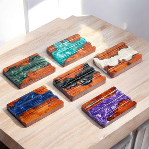 Porte-stylo en bois et résine fait main de haute qualité, design moderne, durable, organiseur de bureau élégant pour le bureau, la maison, l'école, promotionnel - Product Image 5