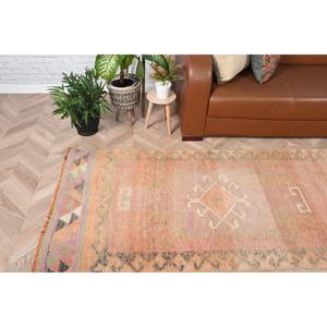 Vintage <b>Runner</b> <b>Rug</b> 3x11.2 ft, Orange Striped Turkish Wool <b>Rug</b> - Product Image 1