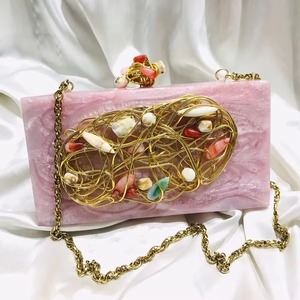 Top Ranking Ladies Girls Fashion Evening mother of Pearl Box bolso de mano hecho a mano Funky elegante diseñador monedero SCI-P/C-1697 - Product Image 3