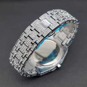 Lujo de alta calidad de acero inoxidable analógico movimiento mecánico reloj estilo Hip Hop Iced Moissanite Diamante tachonado encanto clásico - Product Image 4