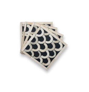 Posavasos para tazas de té, posavasos con incrustaciones de hueso de diseño increíble, Color posavasos de blanco y negro, la mejor pieza para el hogar, cocina, oficina, posavasos - Product Image 2