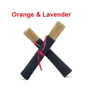Fourniture en gros de bâtonnets d'encens naturels orange et lavande en bois aromatique de couleur noire au meilleur prix - Product Image 1