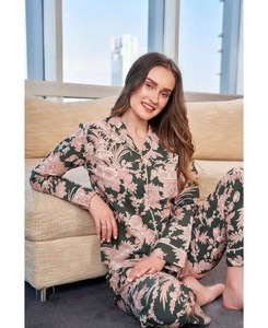 Conjunto de pijama de algodón indio hecho a mano para mujer ropa de salón con estampado de bloques de verano Conjunto de pijama personalizado para damas de honor invitados a la boda - Product Image 3