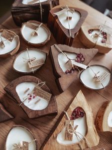 Vela de coco con diseño único de concha natural, ideal para distribución al por mayor desde Vietnam - Product Image 3