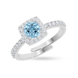 Anillos de Plata de Ley 925 de Primera Calidad para Mujer, Chapados en Rodio con Incrustaciones de Topacio o Circonio para Bodas - Product Image 1