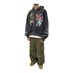 Sweat-shirt à capuche unisexe personnalisé avec logo, style streetwear tendance, en polyester/coton, pour homme, disponible en plusieurs coloris. - Product Image 4