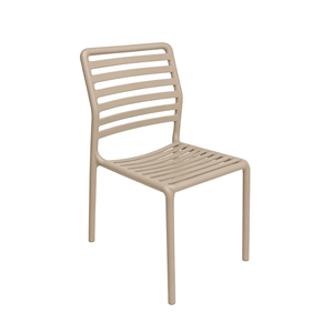 Chaise de salle à manger sans accoudoirs Newbella Oliva en plastique, couleur cappuccino, résistante aux UV, pour intérieur, extérieur, jardin, balcon, terrasse - Product Image 2