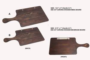 แผ่นรองเมนูหนัง PU ขนาด A4คลาสสิกแผ่นไม้สำหรับโรงแรมและร้านอาหารอุปกรณ์สำคัญพร้อมจานชุบ - Product Image 4