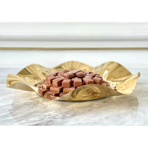 Cuenco ovalado de piedra de Metal plateado de primera calidad con soporte de mármol, vajilla de exhibición de Chocolate, Cuenco para dulces de servir Chocolate para uso en bodas - Product Image 3