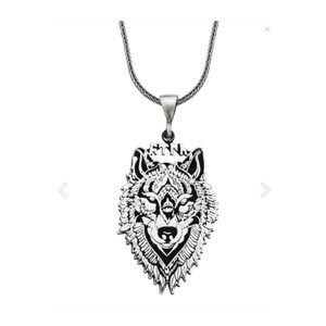 Ciondolo Gokturk con testa di lupo in argento - Collana da uomo realizzata a mano in argento sterling 925 - Product Image 2
