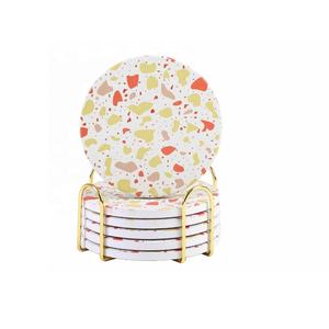 Modern Marble <b>Ceramic</b> <b>Coasters</b> Set of 6 With Holder Decorative Table Top <b>Coasters</b> for Drinks Marble <b>Coaster</b> Set for Coffee Table - Product Image 1