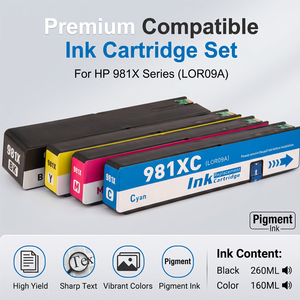 Cartouche d'encre compatible pour <span class=keywords><strong>HP</strong></span> 981X 981 X Encre pigmentée pour imprimantes <span class=keywords><strong>HP</strong></span> PageWide Enterprise Color 556xh 556dn MFP 586dn 586f 586z - Product Image 1