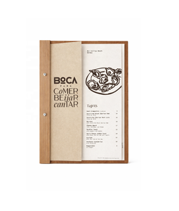DIVRIS Porte-menu en bois brun sur mesure, gravé, capacité multi-pages pour restaurants et cafés - Product Image 1