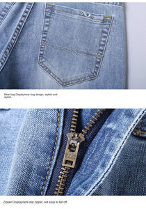 Jeans en denim extensible 100% coton élasthanne pour hommes délavés à la pierre OEM Style personnalisé Hip Hop Fashion - Product Image 6