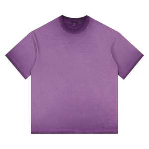 Venta al por mayor de impresión en blanco lavado ácido en blanco gráfico camisetas estilo Vintage peso pesado algodón Oversize hombres Vintage camiseta - Product Image 2