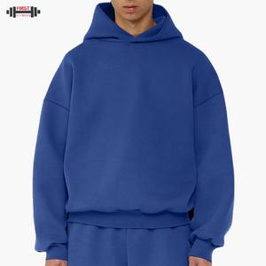 Sudaderas holgadas de lana gruesa Unisex, ropa de calle de alta calidad 100% algodón French Terry Regular Fit longitud Regular invierno liso teñido - Product Image 1