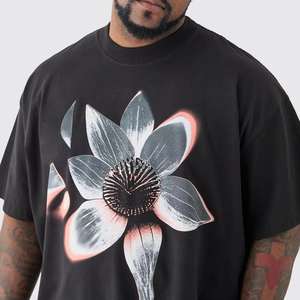 Usine en gros hommes surdimensionné DTG imprimé T-Shirt col rond conception graphique tricoté formel blanc T-Shirt - Product Image 5