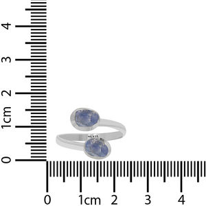 Bague minimaliste en argent sterling 925, finition haute qualité, kyanite de forme naturelle, sertie en bélière, pour fiançailles, anniversaire, lot de 6 - Product Image 5