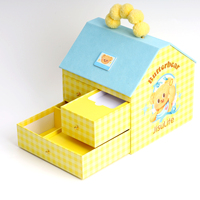 Boîte cadeau en papier rigide de luxe, personnalisée, écologique, en forme de maison, avec lamination mate et poignée décorative pour les marques de style de vie