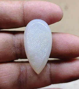 Piedra de Luna Blanca en Forma de Pera, Cabujón Pulido, Gema Suelta en Forma de Lágrima para Joyería - Product Image 1