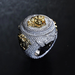 Fully <b>Iced</b> Out Custom Mens <b>Ring</b> Crafted in 925 Sterling Silver with Leb Grown Diamonds in Customized Design With VVS Clarity - Product Image 1