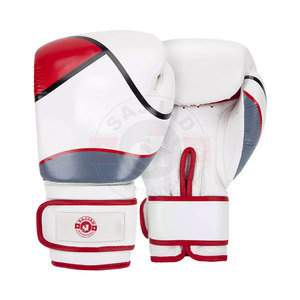 สีแดงและสีขาวโลโก้ที่กำหนดเองมวยถุงมือผู้ใหญ่ต่อสู้การฝึกอบรมการต่อสู้เจาะมวยถุงมือ - Product Image 2