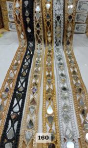 Custom Made Mirror Embroidered Grosgrain <b>Ribbon</b> and Laces for Wedding Dress Designers and Trim Stores in Unique Colors - Product Image 2