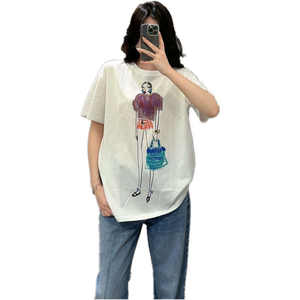 T-shirts pour femmes, été, écologiques, décontractés, de haute qualité, coupe classique, en fibre de bambou et coton imprimé - Product Image 6