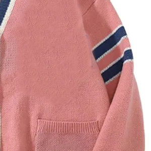 B2B <b>Pink</b> Colour Sorority Winter Acrylic Cardigan Sweater Custom Colour & Embroidery Knit Sweater Sorority University College - Product Image 3