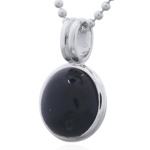 Elegante Colgante Circular de Plata de Ley 925 con Ágata Negra y Doble Argolla - Product Image 2