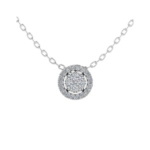 Colgante de diamantes de corte redondo para dama de honor, 0.25 ct, claridad F-G VS+, diamante cultivado en laboratorio, en platino, para fiesta nupcial - Product Image 1